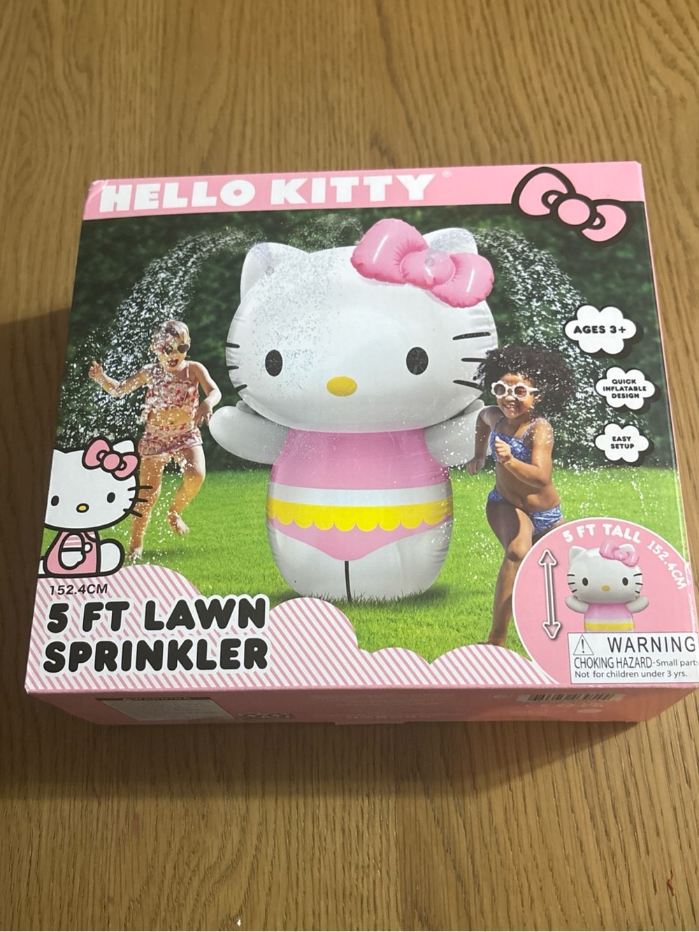 Hello Kitty Pink White Yellow Inflatable Lawn Sprinkler